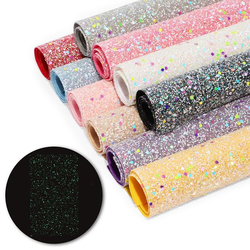 Shiny Glitter Texture Soft PU Leather Fabric 11 Pack A4 Size Dots Printed Faux  Leather Sheets for Crafts Bag Jewelry Making : : Home & Kitchen