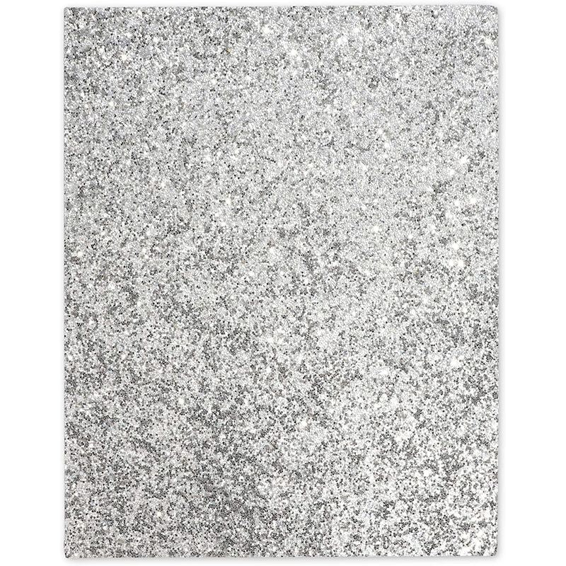 Silver Glitter Cardstock - 30-Pack Glitter Paper for DIY Craft Projects,  Birthday Party Decorations, Scrapbook, Double-Sided, 110 lb Cover Stock, 8  x