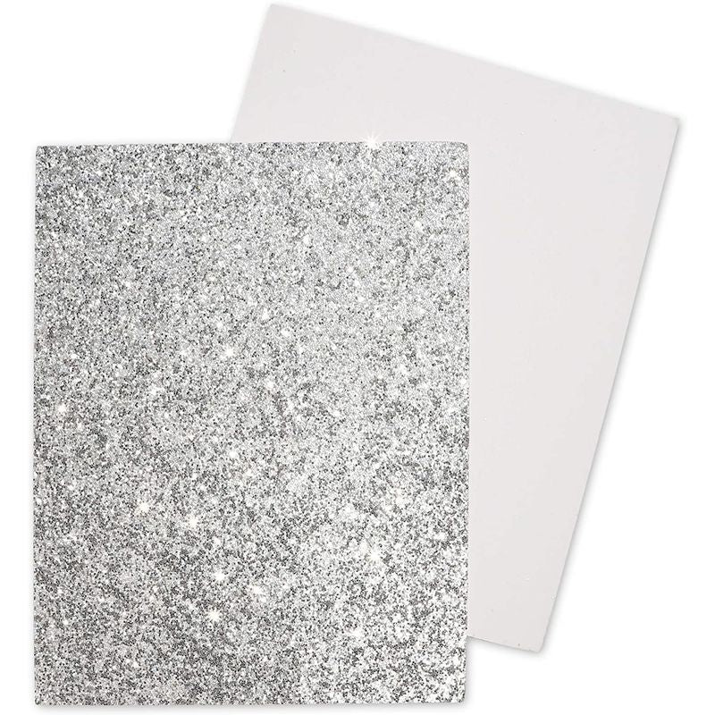 Chunky Silver Glitter Paper Sheets for Crafts (11 x 8.75 in, 30