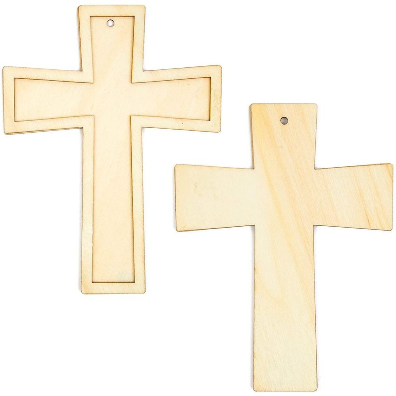 Unfinished Wood Cross with Jute String for DIY Projects (12 Pack