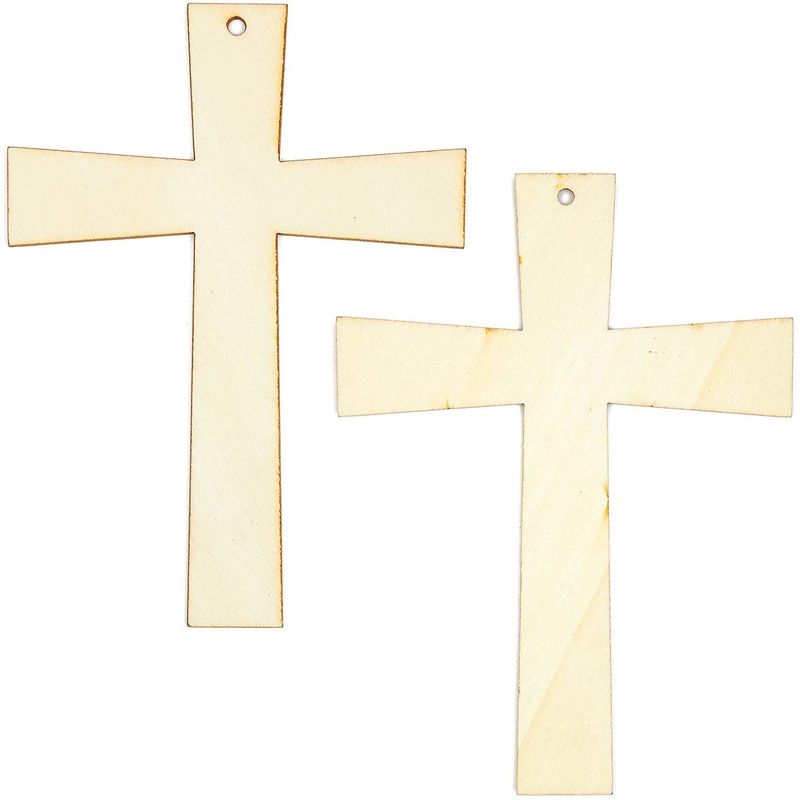Bright Creations 12 Pack Wooden Crosses for Crafts, Unfinished Wood Crosses for Centerpieces, Decor (3 Sizes)