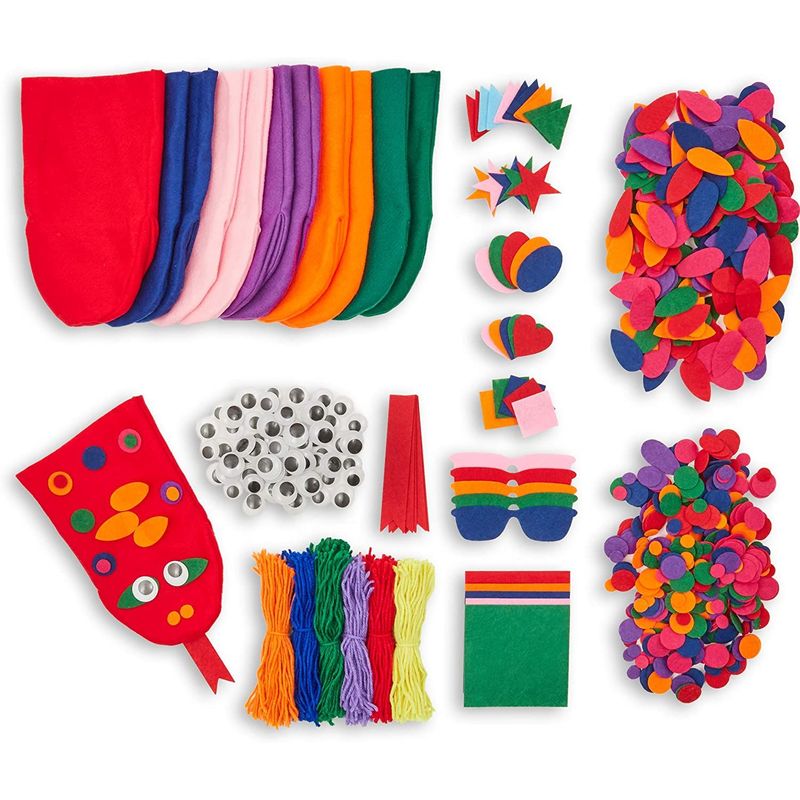Bright Creations Felt Hand Puppet Kit for Kid's DIY Crafts (848 Pieces for 6 Puppets)