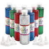 Glitter Glue for Art and Crafts in Red, Green, Blue, and Silver (8 Oz, 8 Pack)