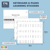 Keyboard and Piano Music Note Stickers for Music Education (176 Pieces)