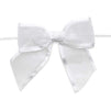 White Organza Bow Twist Ties for Favors and Treat Bags (1.5 Inches, 36 Pack)