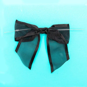 Black Organza Bow Twist Ties for Favors and Treat Bags (1.5 Inches, 36 Pack)