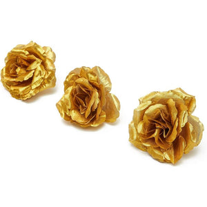 Bright Creations Rose Flower Heads, Artificial Flower (3 in, Gold, 50-Pack)