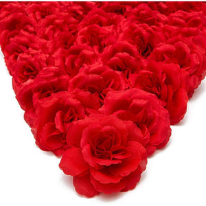 Silk Red Rose Flower Heads for Decorations (3 in, 50 Pack)