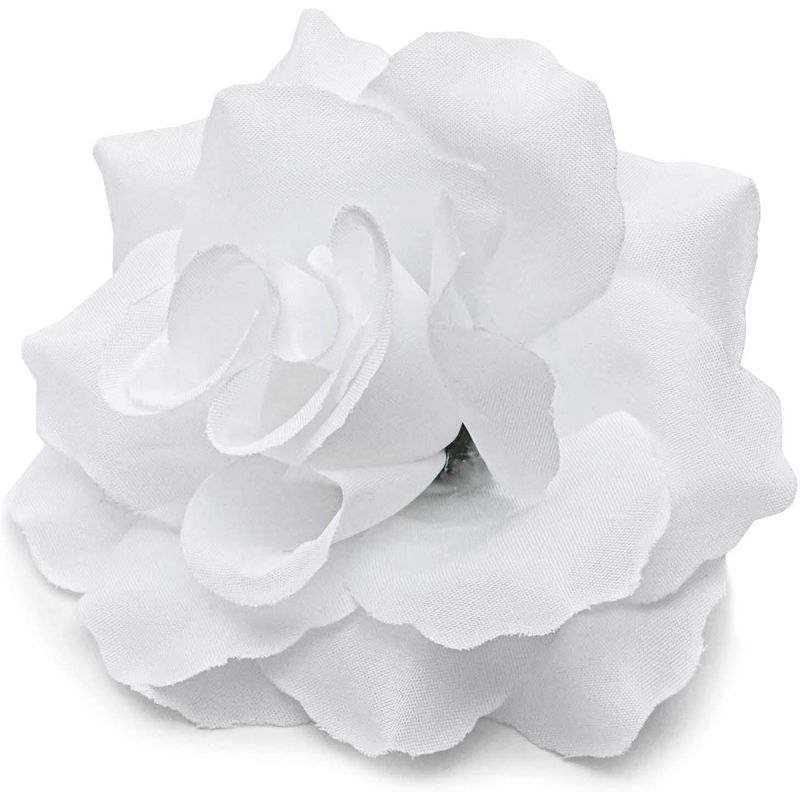 Rose Flower Heads, Artificial Flowers for Decor and DIY Crafts (White, 60 Pack)