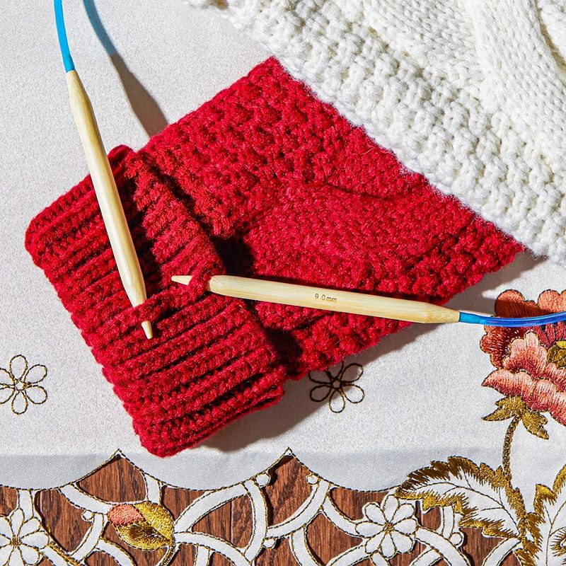 knitting needles--set of 15 bamboo circular, 2mm-10mm. New - arts