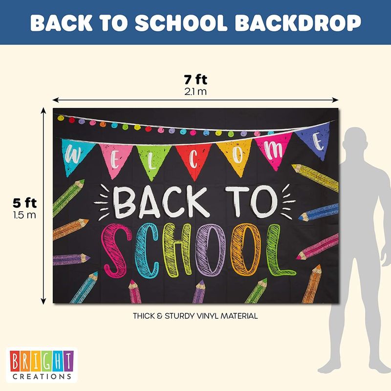 Back to School Photo Backdrop for Classroom Decorations (5 x 7 Ft)