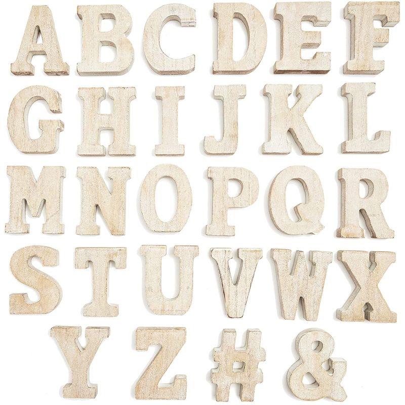 A-Z Standing Wooden Letters for Crafts (3.15 in, 54 Pieces)