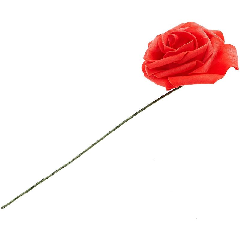 Bright Creations Red Artificial Rose Flower Heads with Stems, 3 Inch Faux Flower (60 Pk)