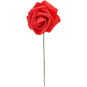 Bright Creations Red Artificial Rose Flower Heads with Stems, 3 Inch Faux Flower (60 Pk)