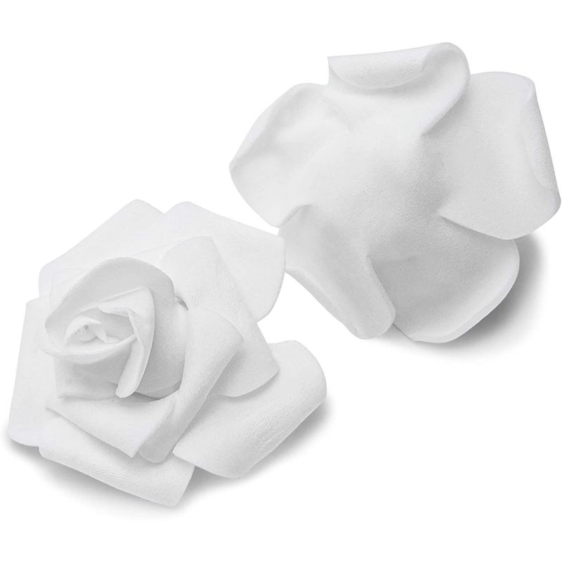 Bright Creations Rose Flower Heads, Artificial Flowers (2 in, Snow White, 200-Pack)