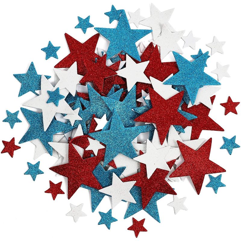 Foam Star Glitter Stickers for 4th of July, Arts and Crafts Supplies ( –  BrightCreationsOfficial