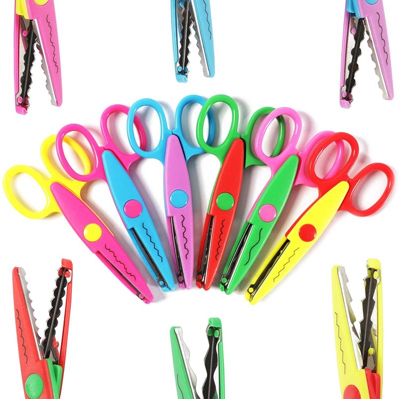 10 Patterned Decorative Edge Scissors for Scrapbooking, Crafts, Etc.