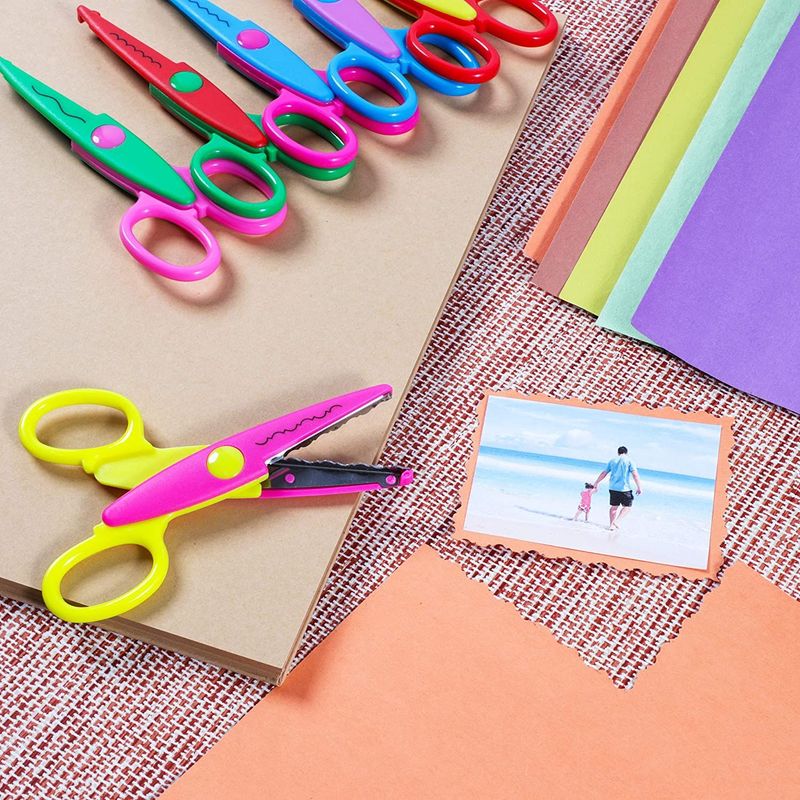 Decorative Paper Edge Scissors for Teachers, Students, Crafts, Scrapbooking, 6 Patterns (6 Pack)