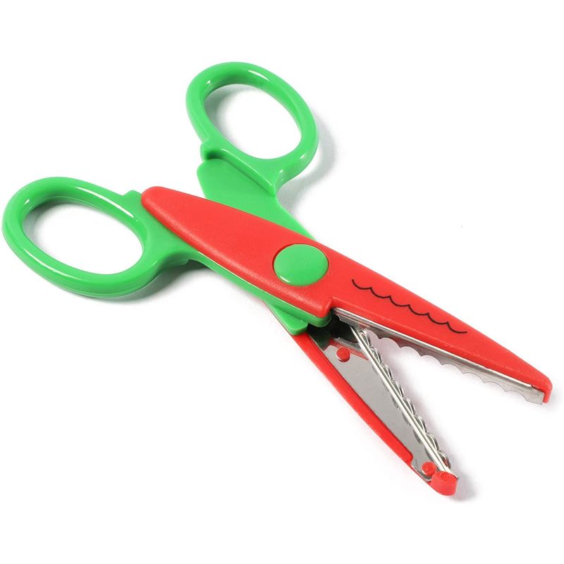  UCEC Craft Scissors with Glitter Origami Paper Set, 6 Colorful  Decorative Paper Edge Saftety Scissors, 50 Sheets Colored Origami Sparkly  Paper, Great for Teachers, Crafts, Scrapbooking, Kids Design : Arts