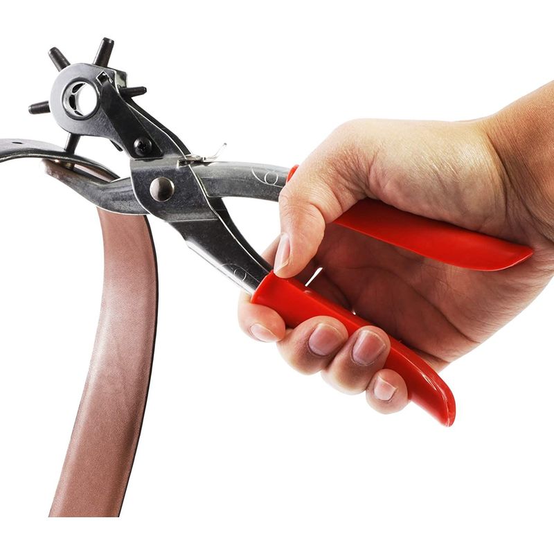 Leather Hole Punch Heavy Duty Hand Pliers Belt Holes 6 Sized