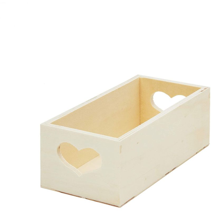 Bright Creations Unfinished Wooden Tray Set with Heart Shaped Handles in 3 Sizes (3 Pieces)
