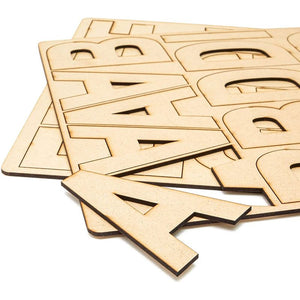 Wooden Alphabet Letters for Crafts (4 Inches, 83-Pack)