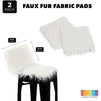 White Faux Fur Fabric Square Patches for Crafts, Sewing, Costumes, Seat Pads (10 x 10 in, 2 Pack)