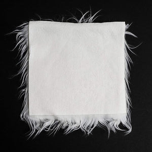 White Faux Fur Fabric Square Patches for Crafts, Sewing, Costumes, Seat Pads (10 x 10 in, 2 Pack)