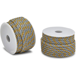 Silver and Gold Nylon Twisted Cord Trim Rope for Crafts (36 Yards, 2 Pack)
