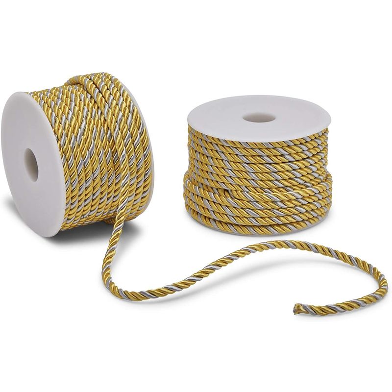Gold Craft Rope Cord, Twisted Trim String (36 Yards, 2 Pack)