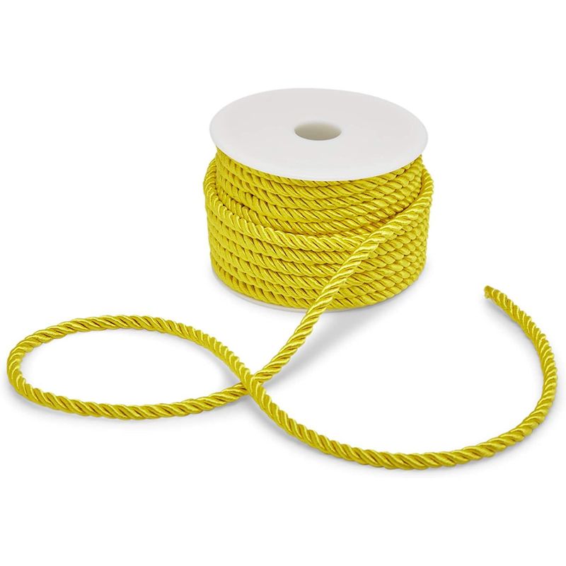 Gold Nylon Twisted Cord Trim Rope for Crafts (36 Yards, 2 Pack
