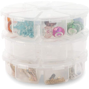 Travel Jewelry Organizer Box, 8 Compartment Bead Storage Case (6 Pack)