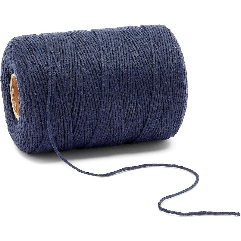 Cotton Twine String for Crafts, Dark Blue Jute Twine (2mm, 218
