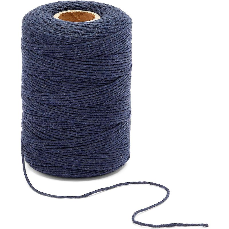 Cotton Twine String for Crafts, Dark Blue Jute Twine (2mm, 218 Yards, 656 Ft)