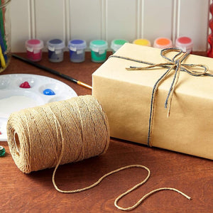 Cotton Twine String for Crafts, Natural Jute Thread (2mm, 218 Yards, 656 Ft)