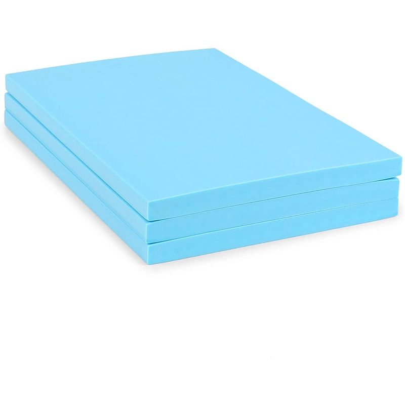 Rubber Carving Blocks, DIY Stamping Supplies (4 x 6 x 0.3 In, Light Blue, 3 Pack)