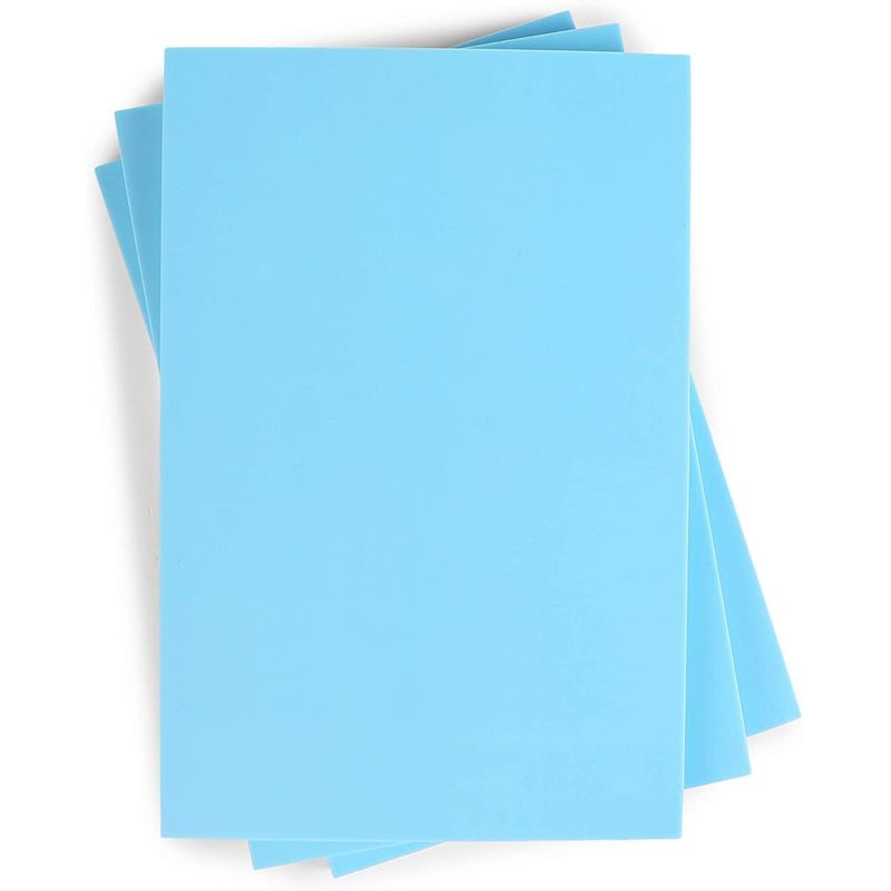 Rubber Carving Blocks, DIY Stamping Supplies (4 x 6 x 0.3 In, Light Blue, 3 Pack)