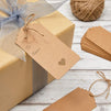 Kraft Paper Gift Tags with Heart Cutout, String Included (2.17 x 4.1 in, 300 Pack)