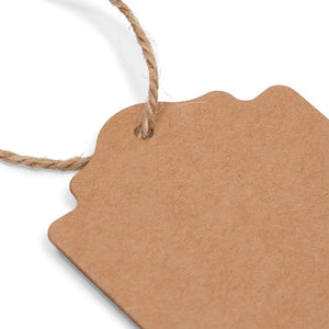 Kraft Paper Gift Tags with String, Baby Feet (2.17 x 4.1 in, 300 Pack)