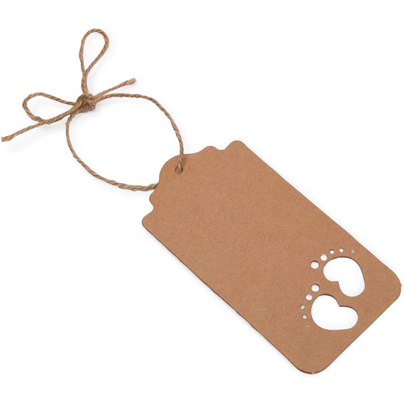 Gift Tags,200 Pcs Kraft Paper Gift Tags with String Vintage Gift Tags Brown