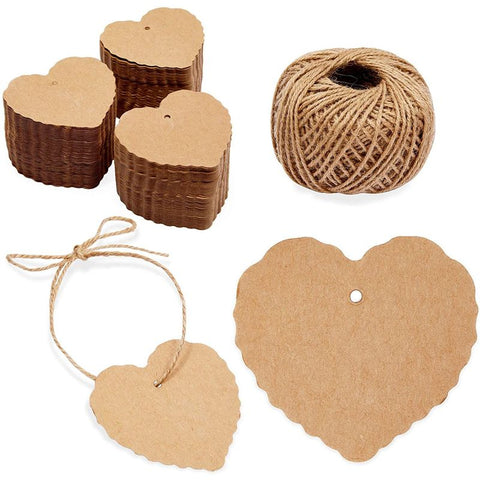 Bright Creations 300 Pack Kraft Paper Gift Tags with String, Baby Feet Cutouts (2.17 x 4.1 in)