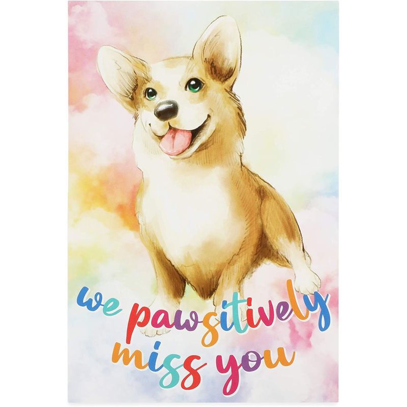 We Pawsitively Miss You Postcards, Attendance Postcard (4 x 6 In, 48 Pack)