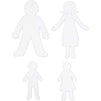 Bright Creations Blank Paper People Family Cutouts, DIY Crafts (5.8 x 9 in, 48 Pack)