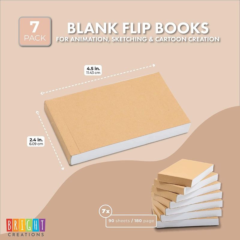 Blank Flip Books for Animation, Sketching, and Cartoon Creation (7 Pack)