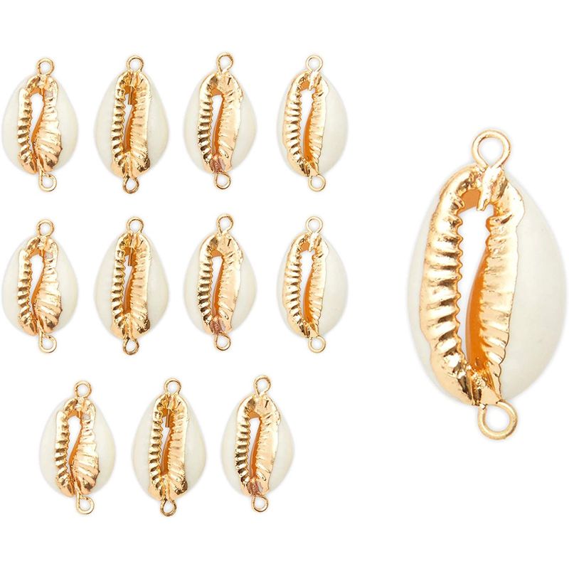 Bright Creations Charms for DIY Jewelry Making, Puka Cowrie Shells (0.7-0.8 in, 12 Pack)