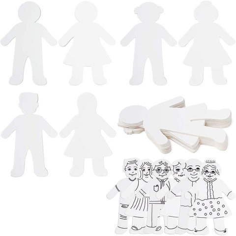 Geyee People Cut Outs Blank People Cutouts Color Paper Cutouts Boy