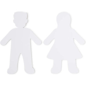 Paper People Cutouts for Classroom Crafts (White, 6 x 9 Inches, 72 Pack)