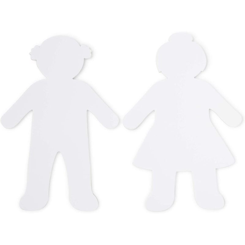 Paper People Cutouts for Classroom Crafts (White, 6 x 9 Inches, 72 Pack)