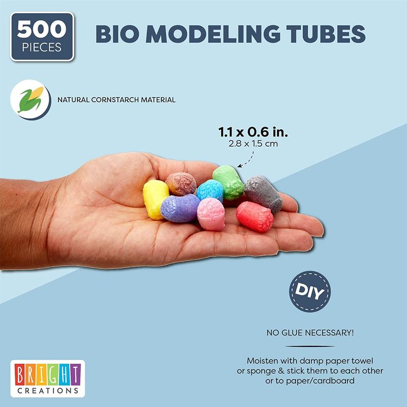 Bright Creations Colorful Bio Modeling Tubes for STEM Crafts (500 Pieces)