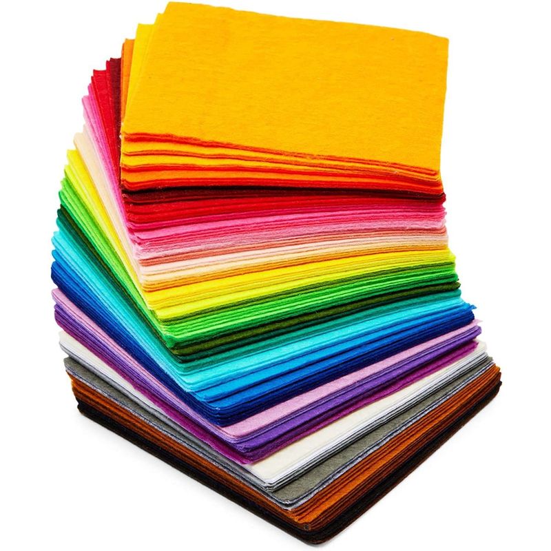 Felt Fabric Sheets for Art and DIY Crafts Supplies, 50 Colors (4 x 4 in, 1  mm, 100 Pieces)